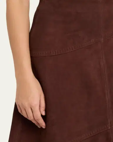 ALICE + OLIVIA Sosie Suede Midi Skirt | Thumbnail 5