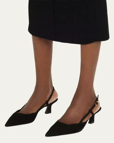 Stuart Weitzman Vinnie Suede Kitten Slingback Pumps | Thumbnail 2 Stuart Weitzman Vinnie Suede Kitten Slingback Pumps | Thumbnail 2