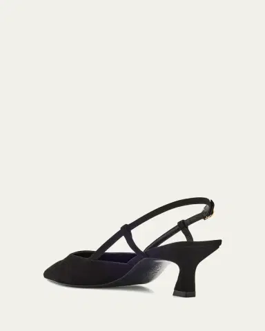 Stuart Weitzman Vinnie Suede Kitten Slingback Pumps | Thumbnail 4 Stuart Weitzman Vinnie Suede Kitten Slingback Pumps | Thumbnail 4