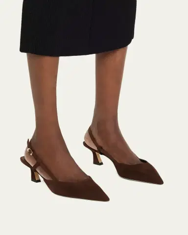 Stuart Weitzman Vinnie Suede Kitten Slingback Pumps | Thumbnail 6 Stuart Weitzman Vinnie Suede Kitten Slingback Pumps | Thumbnail 6