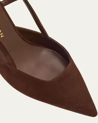 Stuart Weitzman Vinnie Suede Kitten Slingback Pumps | Thumbnail 9 Stuart Weitzman Vinnie Suede Kitten Slingback Pumps | Thumbnail 9