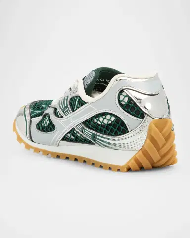 Bottega Veneta Women's Orbit Metallic Net Runner Sneakers | Thumbnail 3