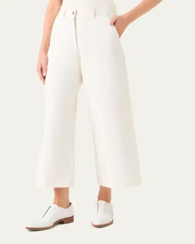 Akris Finn Cotton-Linen Gabardine Wide-Leg Pants | Thumbnail 4