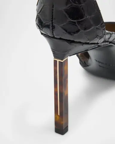 TOM FORD Python Stamped Leather Double Ankle Strap Pumps | Thumbnail 4