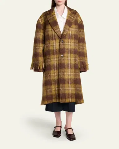 LOEWE Plaid Oversized Alpaca-Wool Coat | Thumbnail 2 LOEWE Plaid Oversized Alpaca-Wool Coat | Thumbnail 2