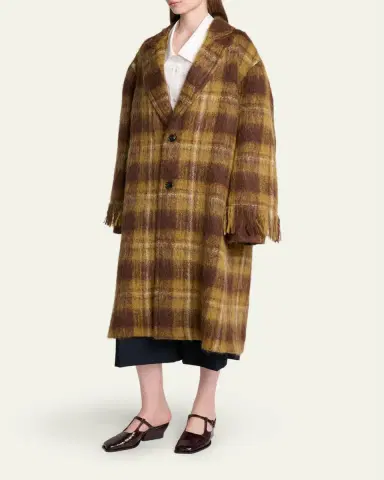 LOEWE Plaid Oversized Alpaca-Wool Coat | Thumbnail 4 LOEWE Plaid Oversized Alpaca-Wool Coat | Thumbnail 4