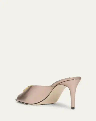 Valentino Garavani 80mm VLogo Signature Metallic Leather Mule Pumps | Thumbnail 4 Valentino Garavani 80mm VLogo Signature Metallic Leather Mule Pumps | Thumbnail 4