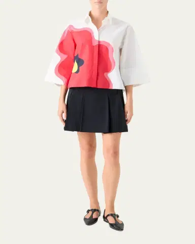 Akris punto Flower-Print Boxy Button-Down Shirt | Thumbnail 2 Akris punto Flower-Print Boxy Button-Down Shirt | Thumbnail 2