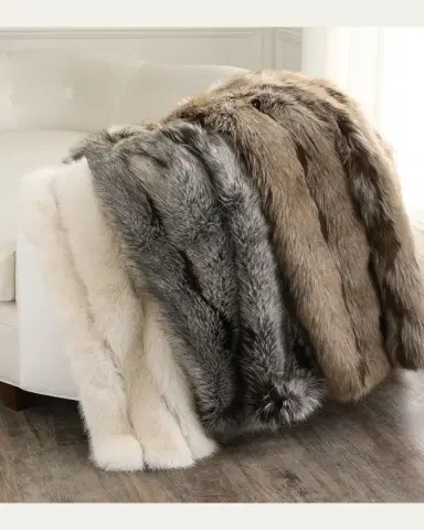 Lyla Grant Faux Fox Throw, 60" x 72" | Thumbnail 3