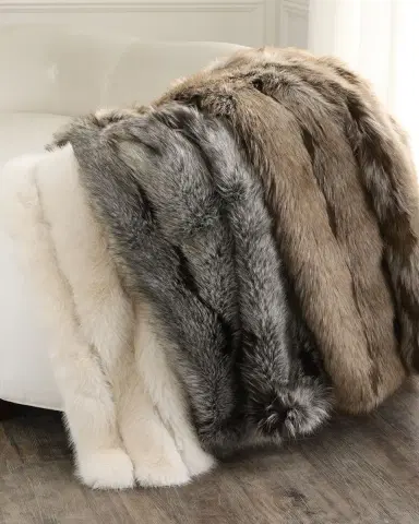 Lyla Grant Faux Fox Throw, 60" x 72" | Thumbnail 6