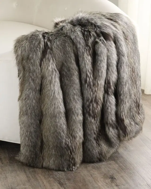 Lyla Grant Faux Fox Throw, 60" x 72"