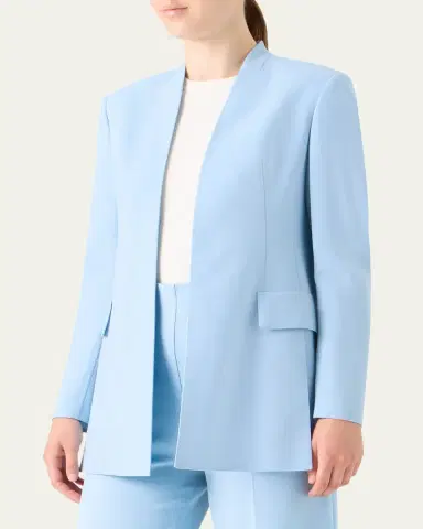Akris Alvar Front Slits Open Blazer Jacket | Thumbnail 4 Akris Alvar Front Slits Open Blazer Jacket | Thumbnail 4