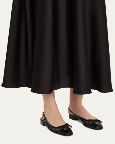 Valentino Garavani 25mm VLogo Signature Valet Mesh and Leather Ballerina Flats | Thumbnail 2 Valentino Garavani 25mm VLogo Signature Valet Mesh and Leather Ballerina Flats | Thumbnail 2