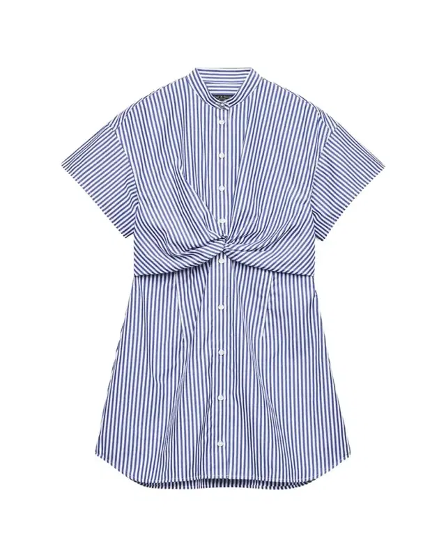 Gretchen Stripe Twist-Front Dress