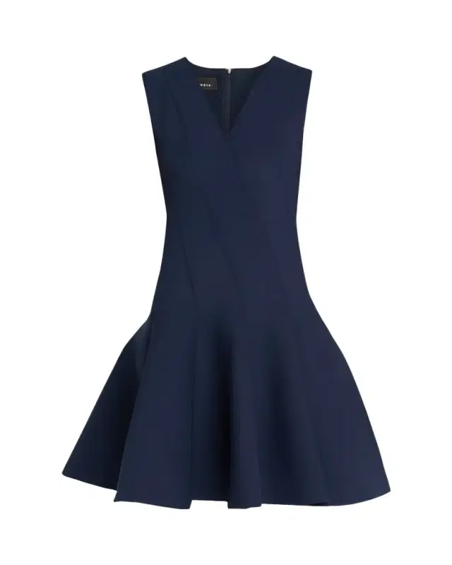 Techno Neoprene Fit-and-Flare Dress
