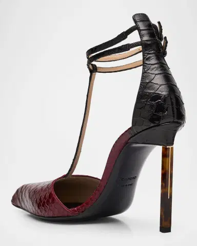 TOM FORD Python-Effect Stiletto T-Strap Pumps | Thumbnail 3 TOM FORD Python-Effect Stiletto T-Strap Pumps | Thumbnail 3