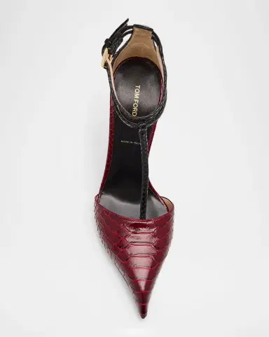 TOM FORD Python-Effect Stiletto T-Strap Pumps | Thumbnail 6 TOM FORD Python-Effect Stiletto T-Strap Pumps | Thumbnail 6