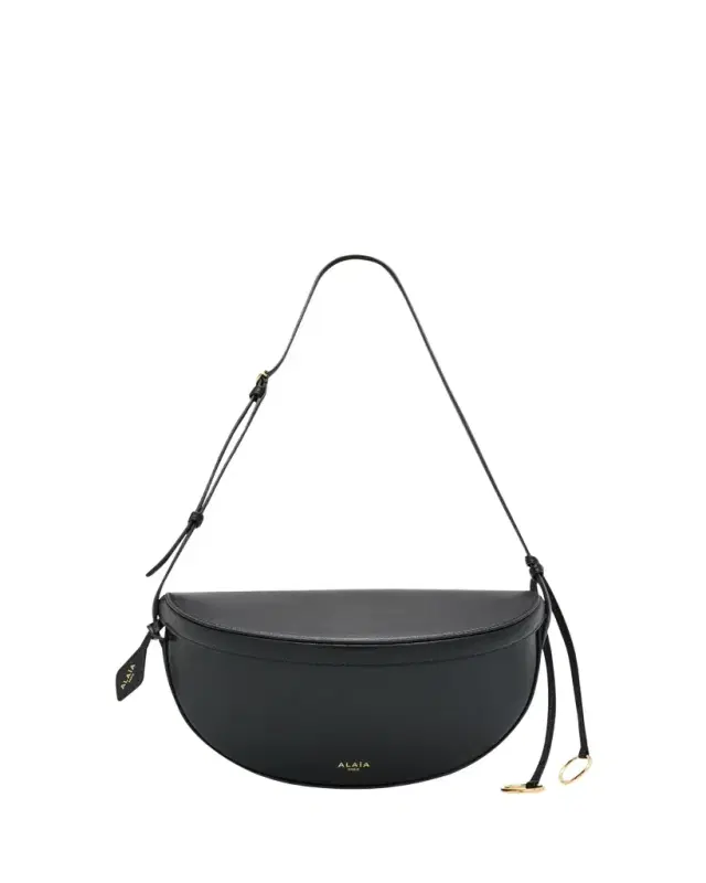 ALAIA East-West Curved Goatskin Leather Shoulder Bag