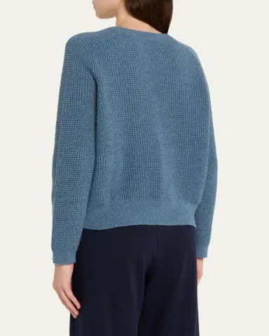 Eileen Fisher Crewneck Cotton-Cashmere Thermal Knit Top | Thumbnail 3