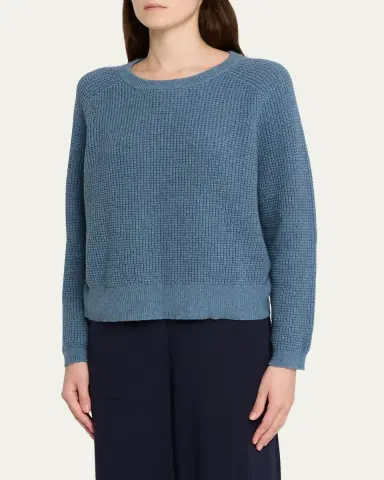Eileen Fisher Crewneck Cotton-Cashmere Thermal Knit Top | Thumbnail 4