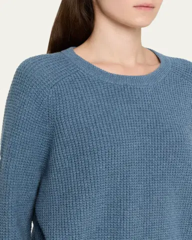 Eileen Fisher Crewneck Cotton-Cashmere Thermal Knit Top | Thumbnail 5