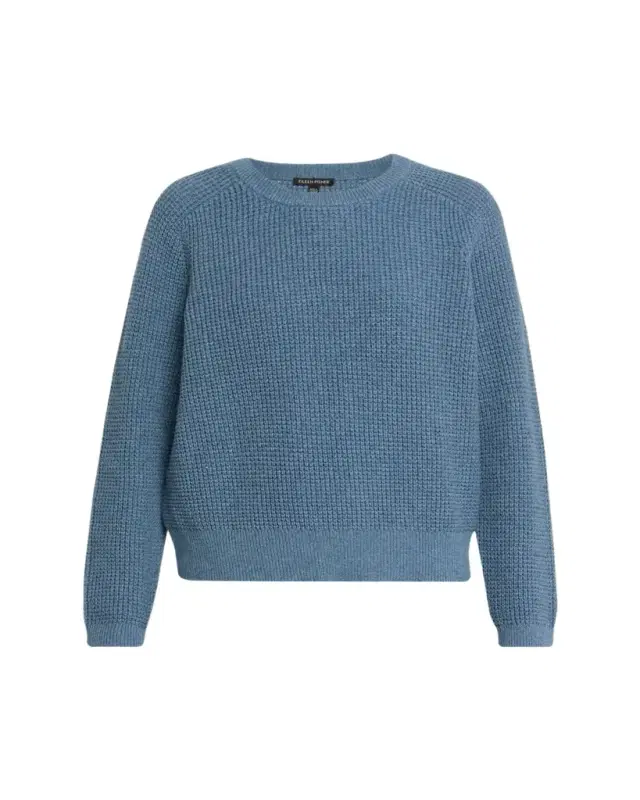 Crewneck Cotton-Cashmere Thermal Knit Top Crewneck Cotton-Cashmere Thermal Knit Top
