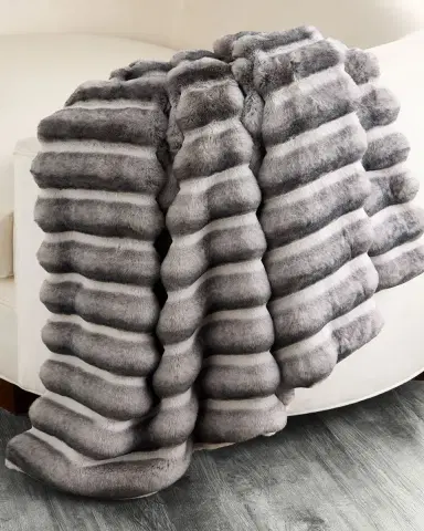 Lyla Grant Faux Chinchilla Throw, 60" x 72" | Thumbnail 1