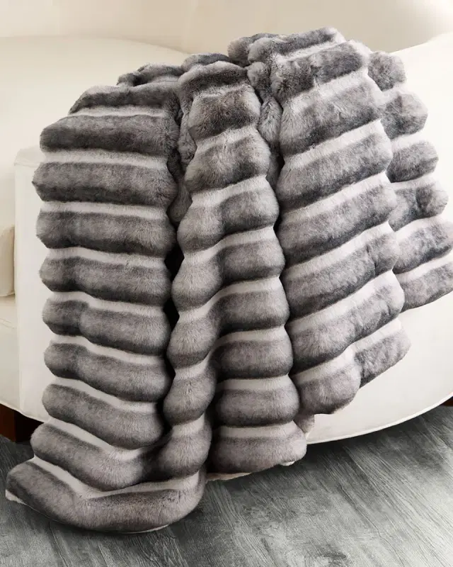 Lyla Grant Faux Chinchilla Throw, 60" x 72"