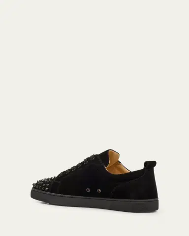 Christian Louboutin Men's Louis Junior Spikes Leather Low-Top Sneakers | Thumbnail 4