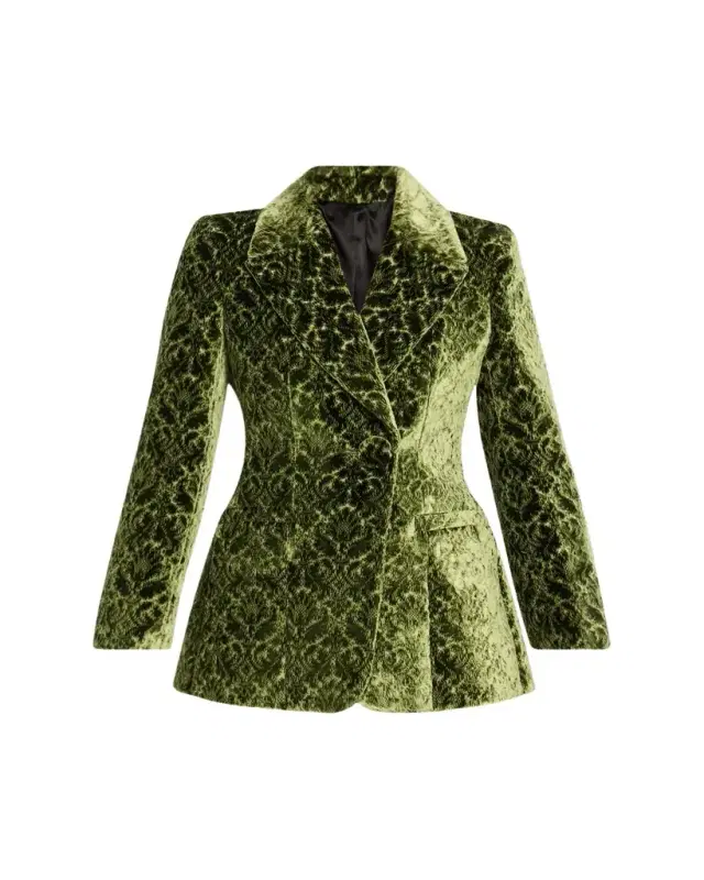 Burberry Virginia Baroque Velvet Double-Breasted Jacket