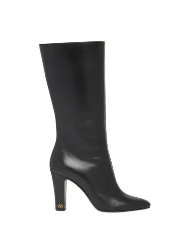 Valentino Garavani 100mm Hotty Leather Mid-Calf Boots | Thumbnail 1 Valentino Garavani 100mm Hotty Leather Mid-Calf Boots | Thumbnail 1