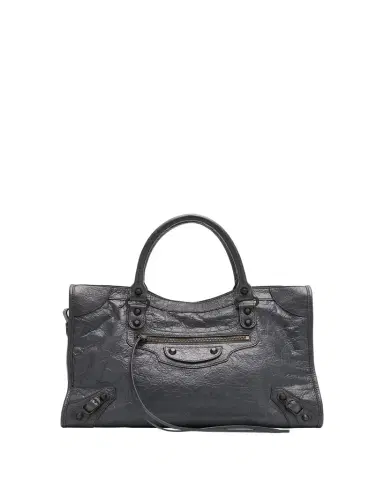 Balenciaga Le City Medium Crinkled Leather Top-Handle Bag | Thumbnail 1 Balenciaga Le City Medium Crinkled Leather Top-Handle Bag | Thumbnail 1