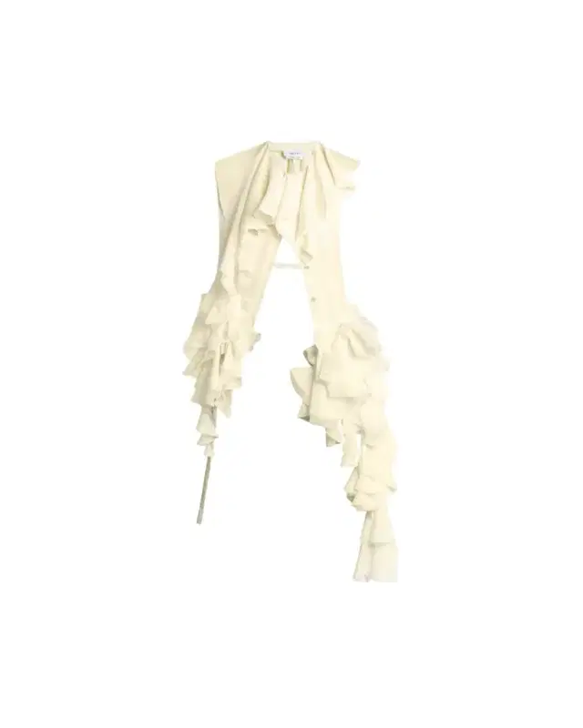 Backless Ruffle Silk Gown
