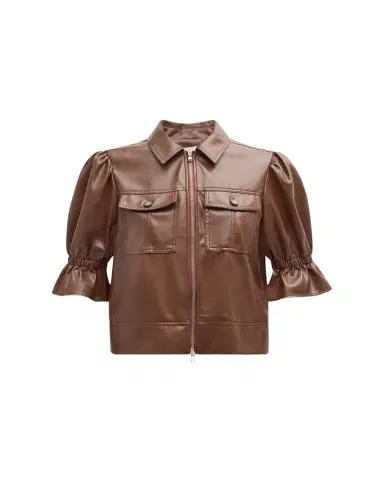 Cinq à Sept Holly Cropped Vegan Leather Jacket | Thumbnail 1 Cinq à Sept Holly Cropped Vegan Leather Jacket | Thumbnail 1