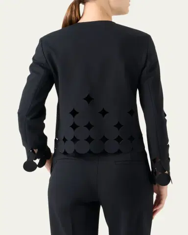 Akris punto Jersey Dropping Dot Cut-Out Jacket | Thumbnail 3 Akris punto Jersey Dropping Dot Cut-Out Jacket | Thumbnail 3
