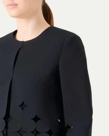 Akris punto Jersey Dropping Dot Cut-Out Jacket | Thumbnail 5 Akris punto Jersey Dropping Dot Cut-Out Jacket | Thumbnail 5