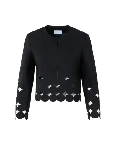 Akris punto Jersey Dropping Dot Cut-Out Jacket | Thumbnail 1 Akris punto Jersey Dropping Dot Cut-Out Jacket | Thumbnail 1