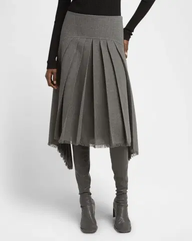 Jil Sander Curved-Yoked Pleated Midi Skirt | Thumbnail 3 Jil Sander Curved-Yoked Pleated Midi Skirt | Thumbnail 3