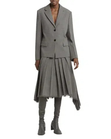 Jil Sander Curved-Yoked Pleated Midi Skirt | Thumbnail 1 Jil Sander Curved-Yoked Pleated Midi Skirt | Thumbnail 1