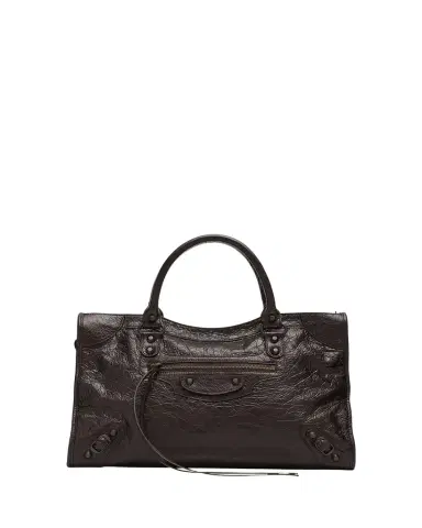 Balenciaga Le City Medium Crinkled Leather Top-Handle Bag | Thumbnail 1 Balenciaga Le City Medium Crinkled Leather Top-Handle Bag | Thumbnail 1