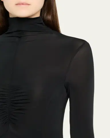 Ulla Johnson Koa Ruched Jersey Turtleneck Maxi Dress | Thumbnail 9