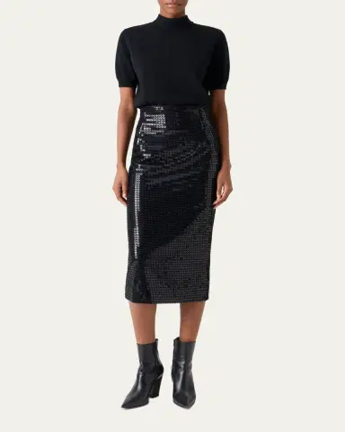 Akris Corded Sequin Midi Skirt | Thumbnail 2 Akris Corded Sequin Midi Skirt | Thumbnail 2