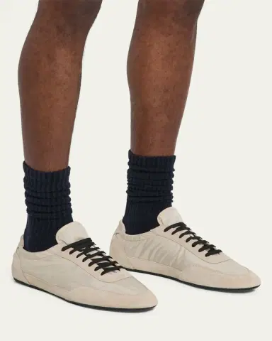 Prada Men's Collapse Nylon and Suede Low-Top Sneakers | Thumbnail 9