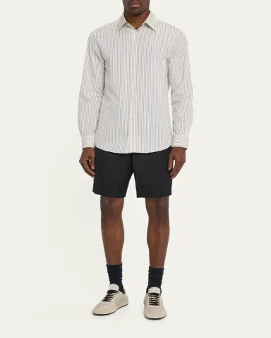 Prada Men's Collapse Nylon and Suede Low-Top Sneakers | Thumbnail 10