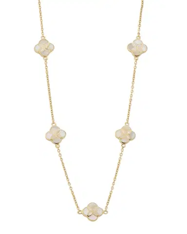 Jan Leslie Five Petal Gemstone Station Necklace | Thumbnail 1 Jan Leslie Five Petal Gemstone Station Necklace | Thumbnail 1