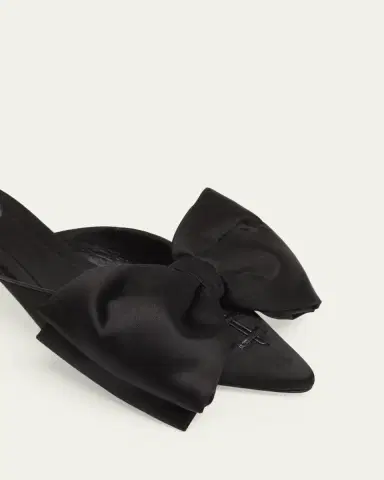 Valentino Garavani 45mm Yolande Satin Bow Mule Pumps | Thumbnail 3 Valentino Garavani 45mm Yolande Satin Bow Mule Pumps | Thumbnail 3