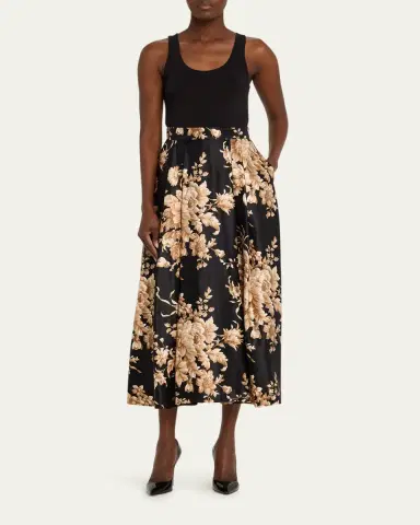 Dolce & Gabbana Rose Douchesse Cretonne Midi Skirt | Thumbnail 2 Dolce & Gabbana Rose Douchesse Cretonne Midi Skirt | Thumbnail 2