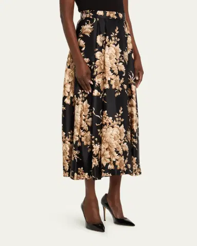 Dolce & Gabbana Rose Douchesse Cretonne Midi Skirt | Thumbnail 4 Dolce & Gabbana Rose Douchesse Cretonne Midi Skirt | Thumbnail 4