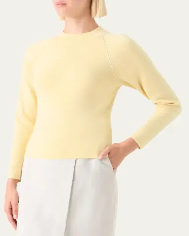 Akris Mock-Neck Cashmere-Silk Raglan-Sleeve Sweater | Thumbnail 4 Akris Mock-Neck Cashmere-Silk Raglan-Sleeve Sweater | Thumbnail 4