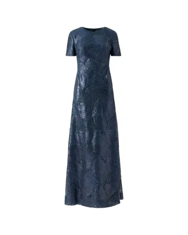 Akris Lacquered Sea Fan Lace Short-Sleeve Gown | Thumbnail 1 Akris Lacquered Sea Fan Lace Short-Sleeve Gown | Thumbnail 1